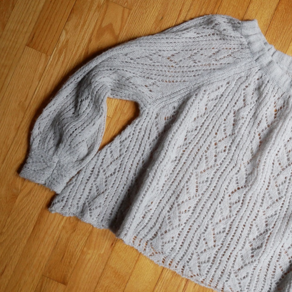 Free people peasant style pale blue knit sweater - Picture 5 of 7